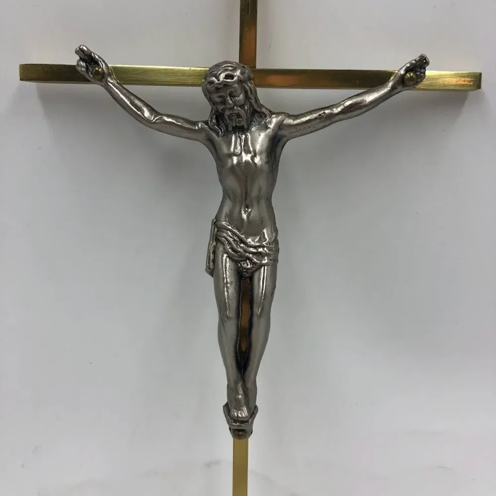 Vintage INRI Brass Jesus Crucifix Christian Religious Cross Hanging Wall Art